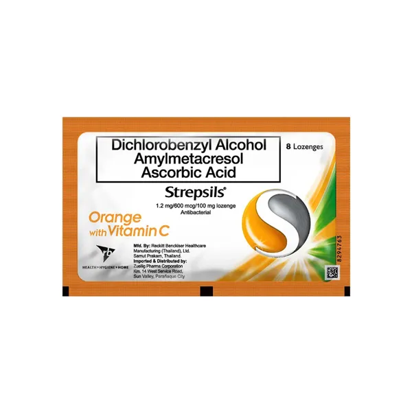 Strepsils Orange with Vitamin C Lozenges 8s