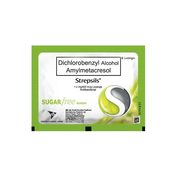 Strepsils Sugar-Free Lemon Lozenges 6s