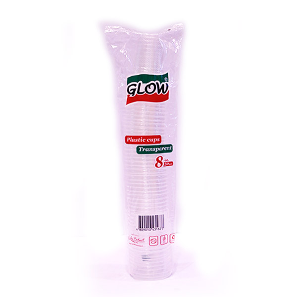 Glow Plastic Cup Transparent 8oz 80/50's
