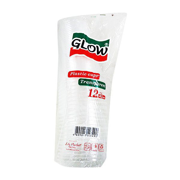 Glow Plastic Cup Transparent 12oz 80/25's