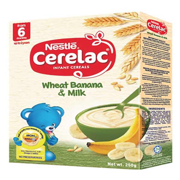 Nestle Cerelac Infant Cereals Wheat Banana & Milk 250g