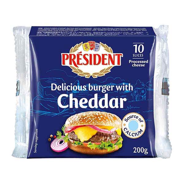 President Burger With Cheddar 200g