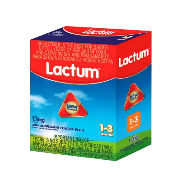 Lactum 1-3 Years Plain Milk Powder 575g (6x2 Bib)