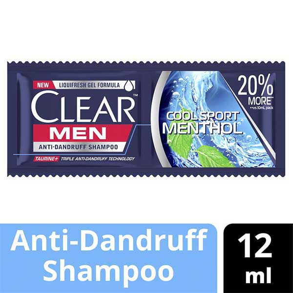 Clear Men Anti Dandruff Shampoo Cool Sport Menthol 12ml 6's