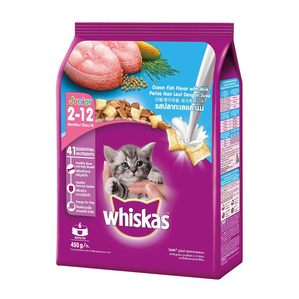 Whiskas Dry Kitten Ocean Fish With Milk 450g