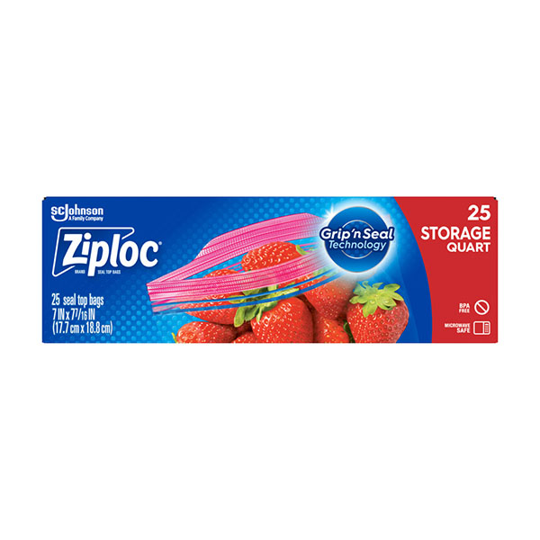 Ziploc Grip ’n Seal Storage Bags Quart 25s