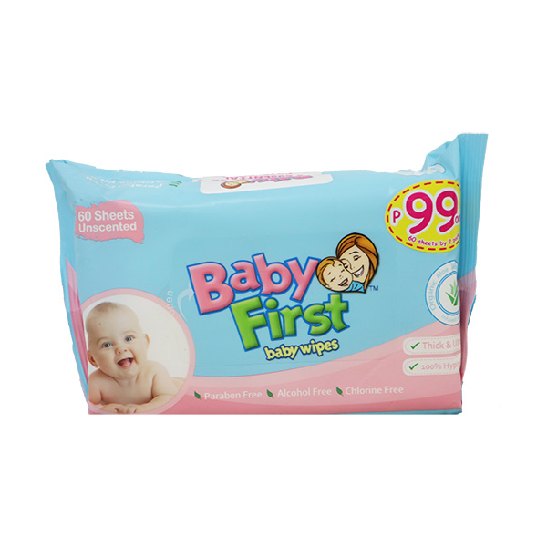 Baby First Baby Wipes Pack of 2 (60 Wipes)