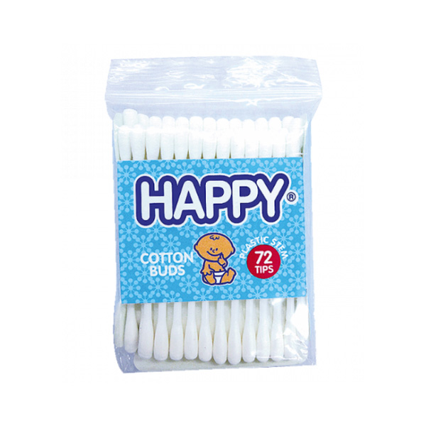 Happy Cotton Bud Plastic Stem 72 Tips