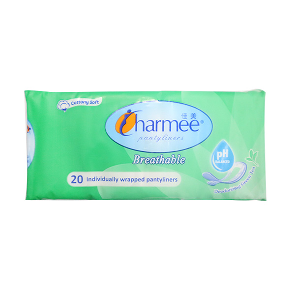 Charmee Breathable Panty Liner Deodorizing Green Tea 20pcs