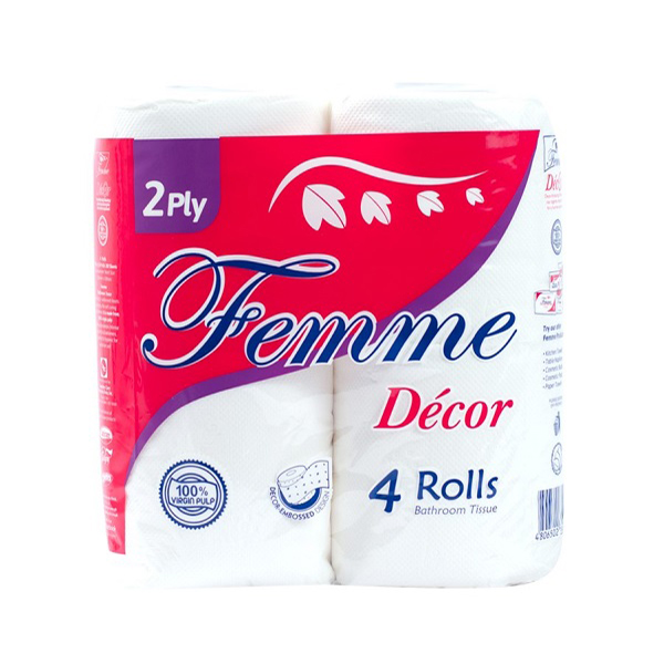 Femme Bathroom Tissue 2Ply 300 Sheets 4 Rolls