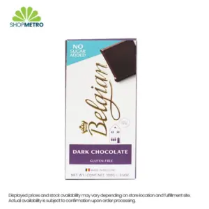 The Belgian No Sugar Added Dark Chocolate 100g
