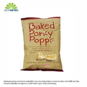 Oishi Baked Porky Popps Hot & Spicy 34g