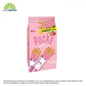 Glico Pocky Strawberry Flavour Biscuit Sticks Family Pack 168g