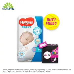 Buy 1 Huggies Dry Eco New Born  40's Free Kotex Feminine Pad Luxe Ultrathin 23cm 8pads