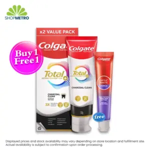 Buy 1 Colgate Total Charcoal 150g Twin Pack Free Colgate Toothpaste Optic White Purple 40g