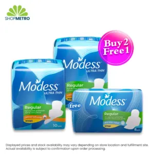Buy 2 Modess Cottony Soft Ultra-Thin Wing 10's Free Modess Drymax Maxi with Wing 8's