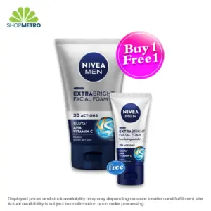 Buy 1 Nivea Men Extra Bright Facial Foam 100g Free Nivea Men Extra Bright Facial Foam 50g