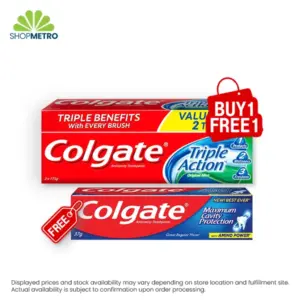 Buy 1 Colgate Triple Action 175g Twinpack Free Colgate Great Reg Flavor 37g