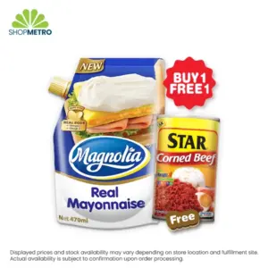 Buy 1 Magnolia Real Mayonnaise Sup 470ml Free Purefoods Star Corned Beef 150g