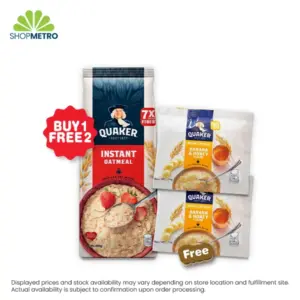 Buy 1 Quaker Instant Oats Foil 800g Free 2 Quacker Flavored Oatmeal B&H 33g