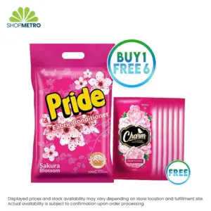 Buy 1 Pride Powder With Fabcon Sakura Blossom 2kg Free 6 Charm Fabric Conditioner Pink Peony Fantasy 30ml
