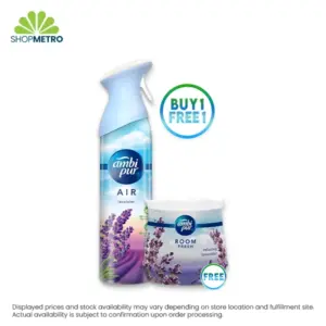 Buy 1 Ambi Pur Air Freshener Lavender 275ml Free Ambi Pur Gel Fresh Relaxing Lavender 180g