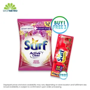 Buy 1 Surf Powder Active Clean Rose Fresh 2.2kg Free 3 Surf Fabcon Luxe Perfume Sachet 69ml