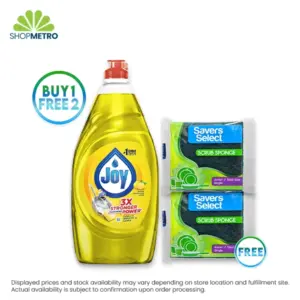 Buy 1 Joy Lemon Bottle 790ml Free Savers Select Scouring Pad With Sponge Scrub Jr 1's