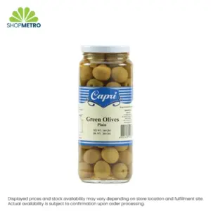 Capri Green Olives Pitted 340g