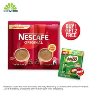 Buy 1 pack Nescafe 3N1 Original Twin Pack 40g Free 2pcs Milo 24g