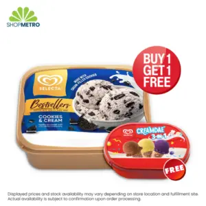 Buy 1 Selecta Ice Cream Cookies & Cream 1.3L Free Selecta 3N1 Tubs Choco-Keso-Ube 750ml